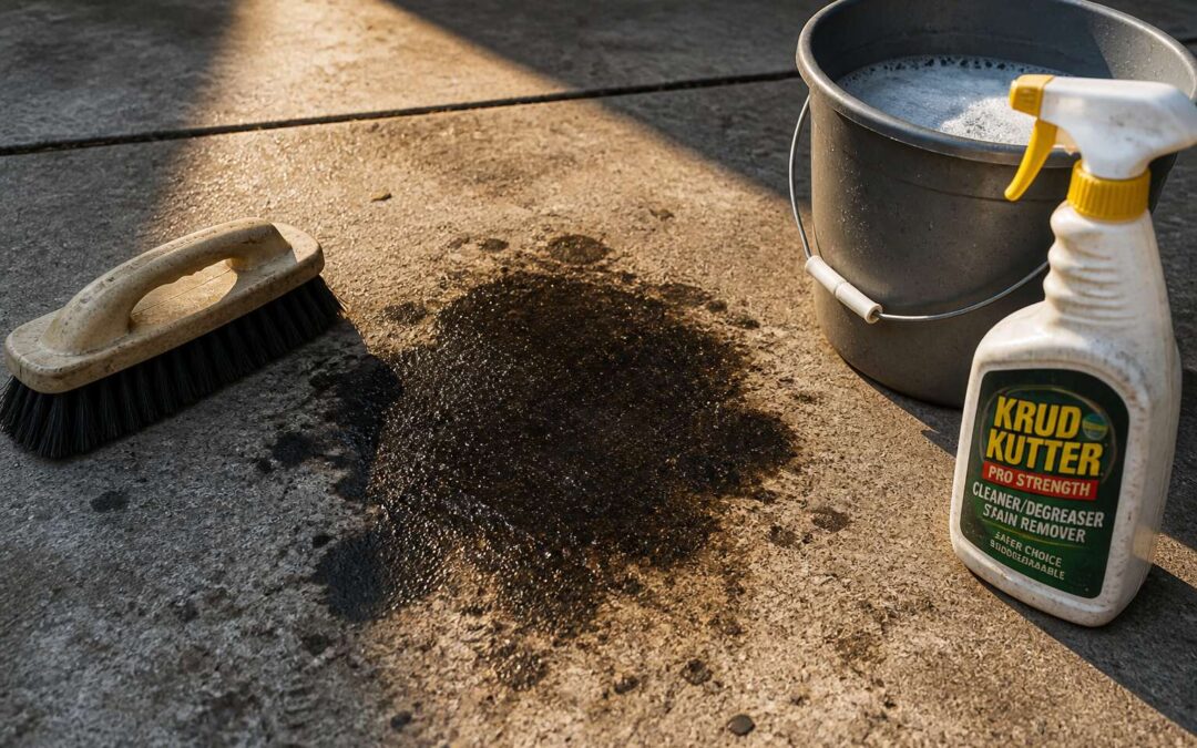 How to remove oil stains from paving without harsh chemicals.